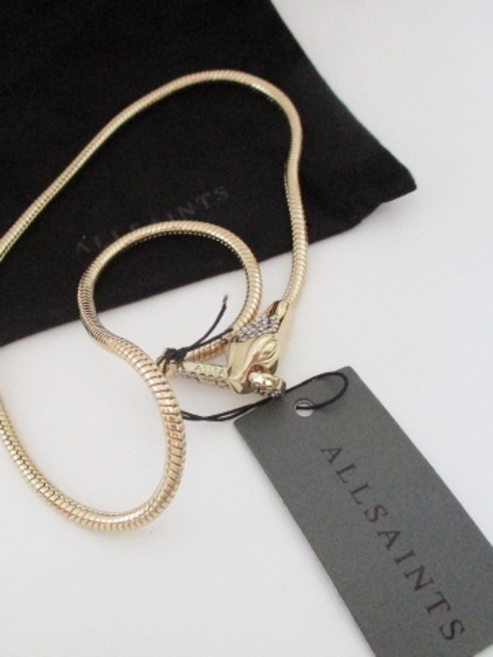 ALL SAINTS - Snake Head Strand Neckace